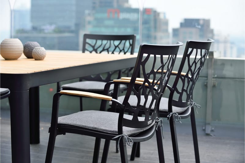 Portals Matbord Utomhus 161x95 cm - Teak/Svart - Utemöbler - Utebord & trädgårdsbord - Matbord utomhus