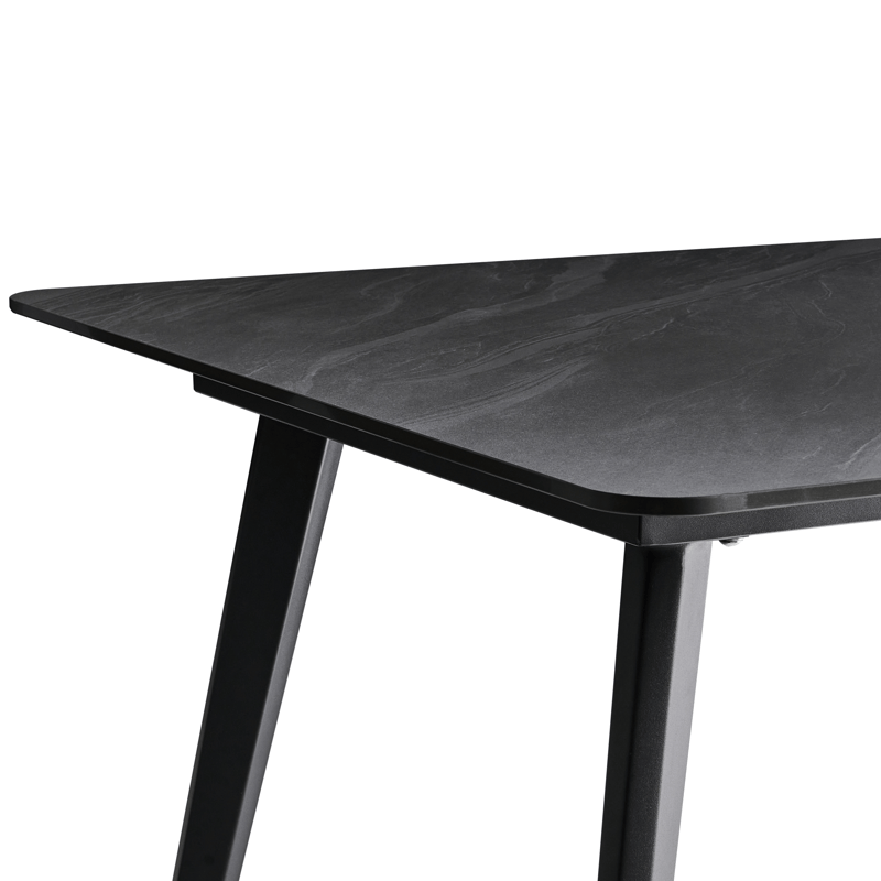 Matbord utomhus Rodallo 90x160 cm Sten - Svart - Utemöbler - Utebord & trädgårdsbord - Matbord utomhus