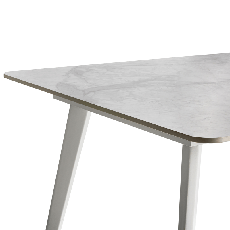 Matbord utomhus Rodallo 90x160 cm Sten - Vit - Utemöbler - Utebord & trädgårdsbord - Matbord utomhus