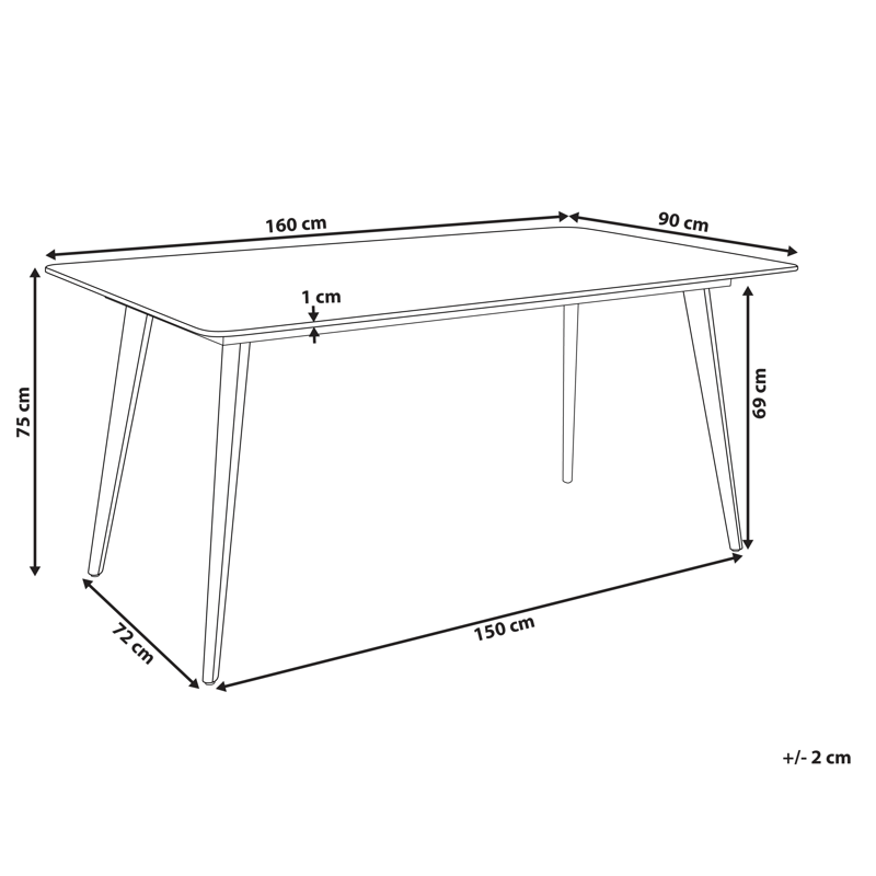 Matbord utomhus Rodallo 90x160 cm Sten - Vit - Utemöbler - Utebord & trädgårdsbord - Matbord utomhus