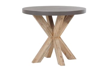 Rund Trädgårdsbord betongeffekt 90 cm OLBIA - Grå - Utemöbler - Utebord & trädgårdsbord - Matbord utomhus