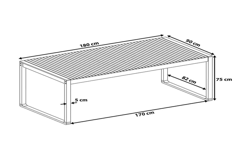 Sassari Trädgårdsbord 180 cm - Trä/Natur - Matbord utomhus