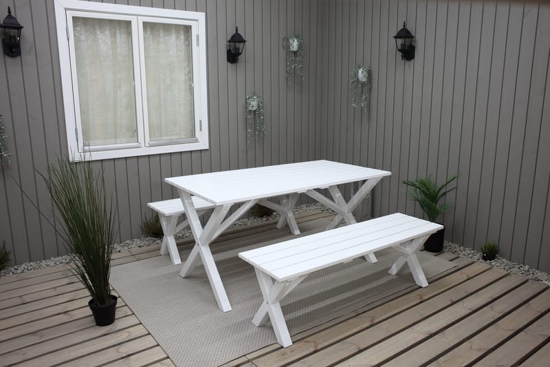 Scottsdale Matbord Utomhus 150x77 cm Vit - KWA - Utemöbler - Utebord & trädgårdsbord - Matbord utomhus