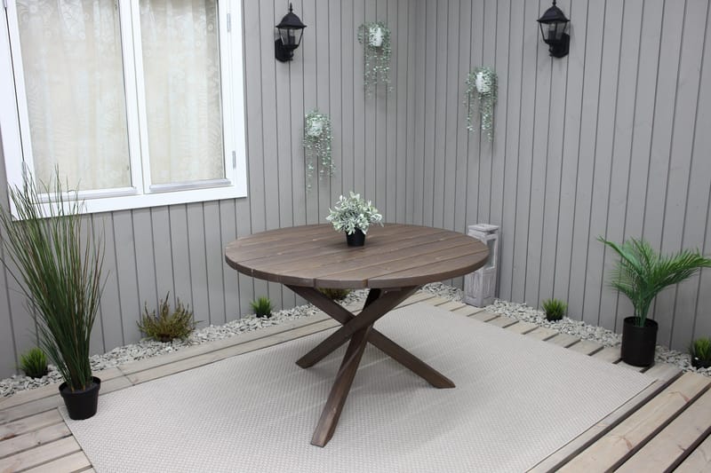 Scottsdale Matbord Utomhus Runt 112 cm - Brun - Utemöbler - Utebord & trädgårdsbord - Matbord utomhus