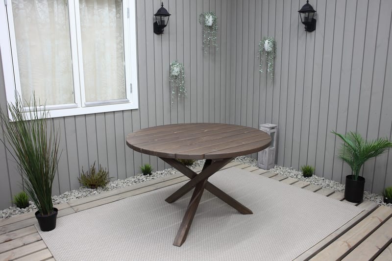 Scottsdale Matbord Utomhus Runt 112 cm - Brun - Utemöbler - Utebord & trädgårdsbord - Matbord utomhus