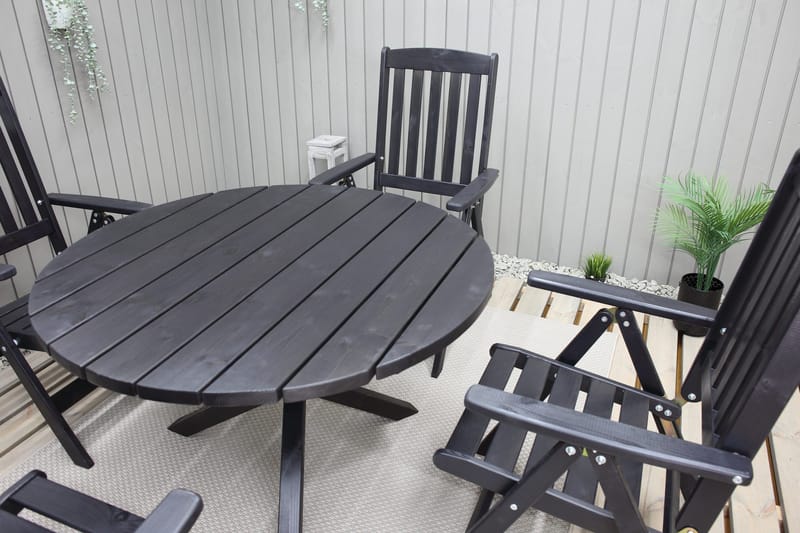 Scottsdale Matbord Utomhus Runt 112 cm - Kaffesvart - Utemöbler - Utebord & trädgårdsbord - Matbord utomhus