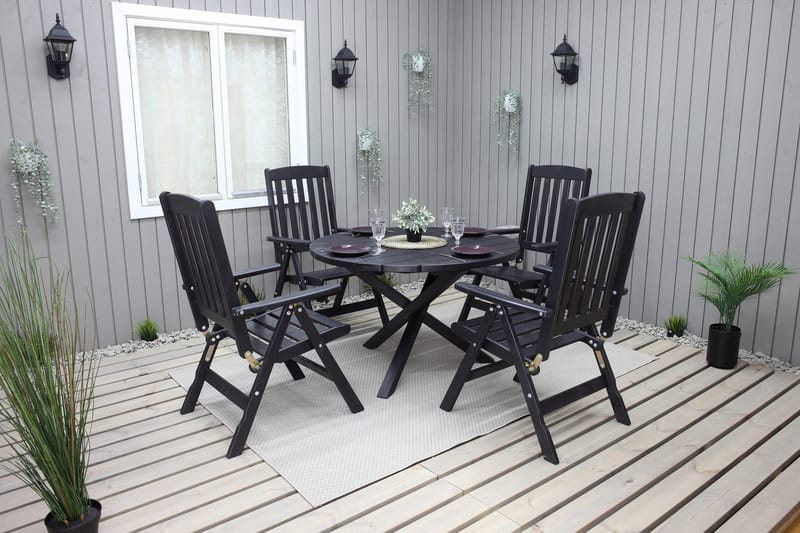 Scottsdale Matbord Utomhus Runt 112 cm - Kaffesvart - Utemöbler - Utebord & trädgårdsbord - Matbord utomhus