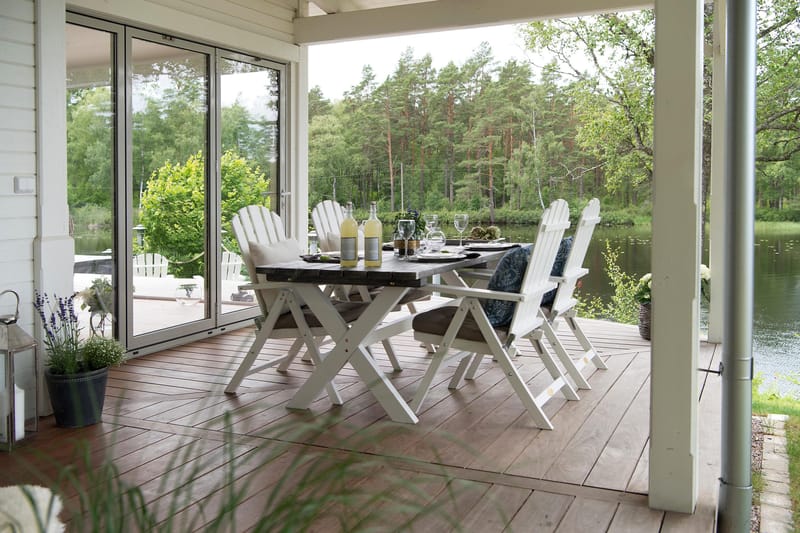 Shabby Chic Matbord Utomhus 195x86 cm Grå/Vit - Hillerstorp - Utemöbler - Utebord & trädgårdsbord - Matbord utomhus