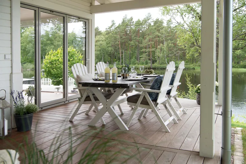 Shabby Chic Matbord Utomhus 195x86 cm Grå/Vit - Hillerstorp - Utemöbler - Utebord & trädgårdsbord - Matbord utomhus