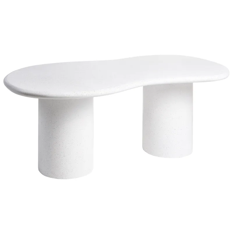 Matbord utomhus Sirmione 200 cm Terrazzoeffekt, Vit