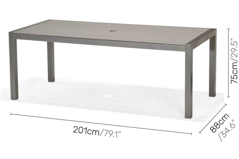 Solana Matbord 201 cm - Grå - Matbord utomhus