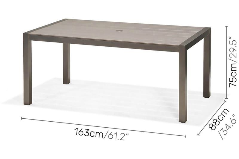 Solana Matbord Utomhus 160 cm - Grå - Utemöbler - Utebord & trädgårdsbord - Matbord utomhus