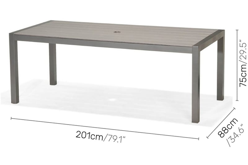 Solana Matbord Utomhus 201 cm - Grå - Utemöbler - Utebord & trädgårdsbord - Matbord utomhus