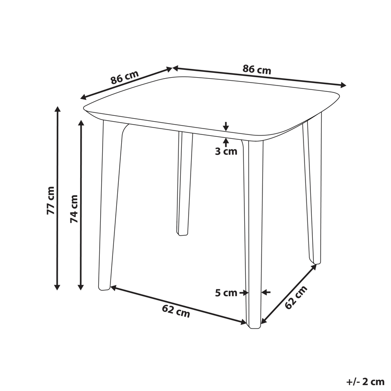 Matbord utomhus Sorico 86 cm 86 cm - Grå - Utemöbler - Utebord & trädgårdsbord - Matbord utomhus