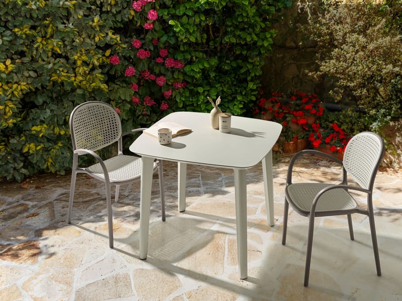 Matbord utomhus Sorico 86x86 cm - Beige - Utemöbler - Utebord & trädgårdsbord - Matbord utomhus