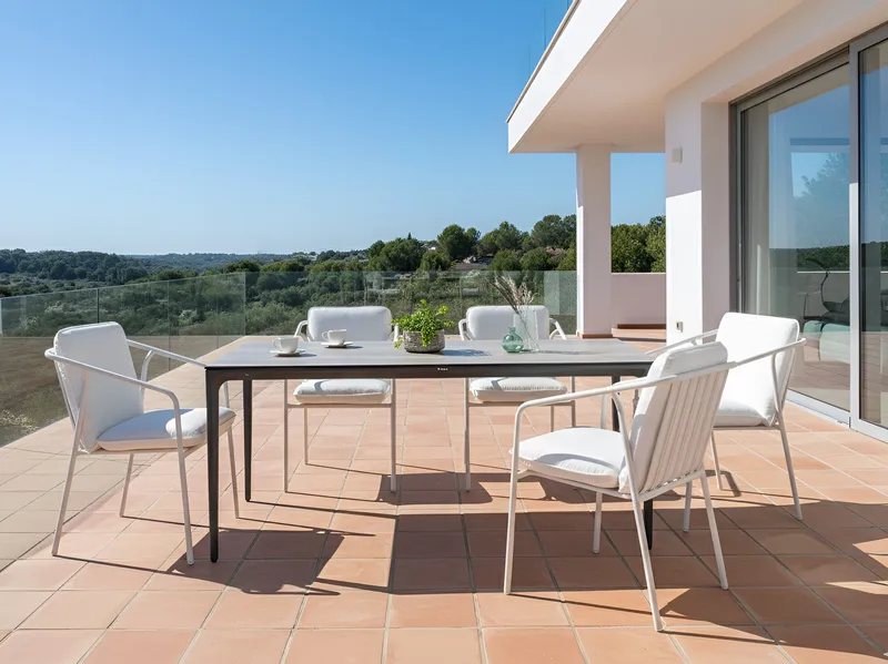 Matbord utomhus Sovareto 180 cm Imitation Av Trä - Grå - Utemöbler - Utebord & trädgårdsbord - Matbord utomhus