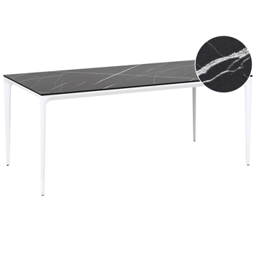 Matbord utomhus Sovareto 90x180 cm Marmoreffekt - Svart/Vit - Utemöbler - Utebord & trädgårdsbord - Matbord utomhus