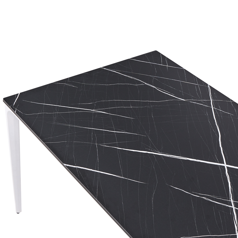 Matbord utomhus Sovareto 90x180 cm Marmoreffekt - Svart/Vit - Utemöbler - Utebord & trädgårdsbord - Matbord utomhus