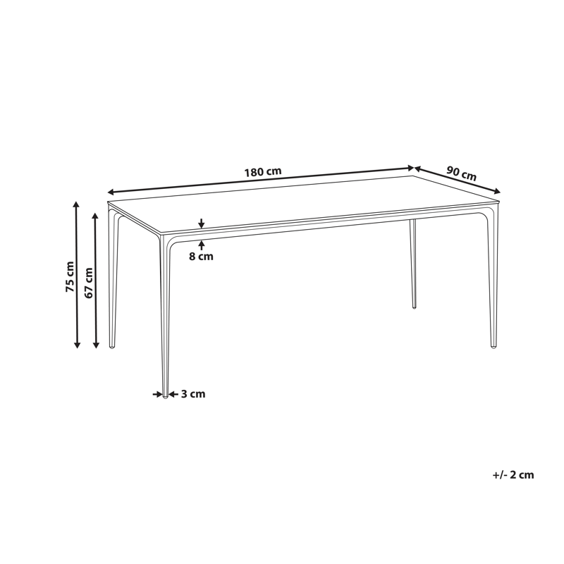 Matbord utomhus Sovareto 90x180 cm Marmoreffekt - Vit/Grå - Utemöbler - Utebord & trädgårdsbord - Matbord utomhus