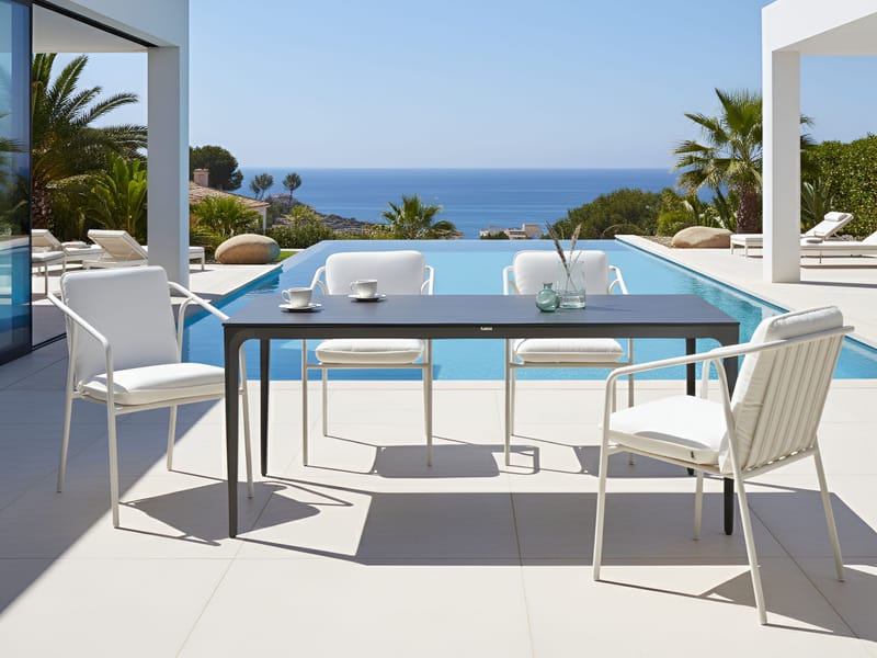 Matbord utomhus Sovareto 90x180 cm Steneffekt - Grå - Utemöbler - Utebord & trädgårdsbord - Matbord utomhus