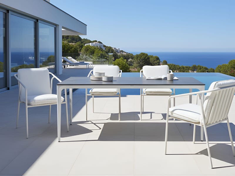 Matbord utomhus Sovareto 90x180 cm Steneffekt - Grå - Utemöbler - Utebord & trädgårdsbord - Matbord utomhus