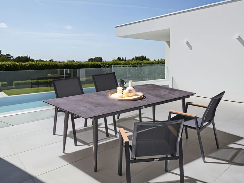 Matbord utomhus Tolentino 180 cm Steneffekt - Grå - Utemöbler - Utebord & trädgårdsbord - Matbord utomhus