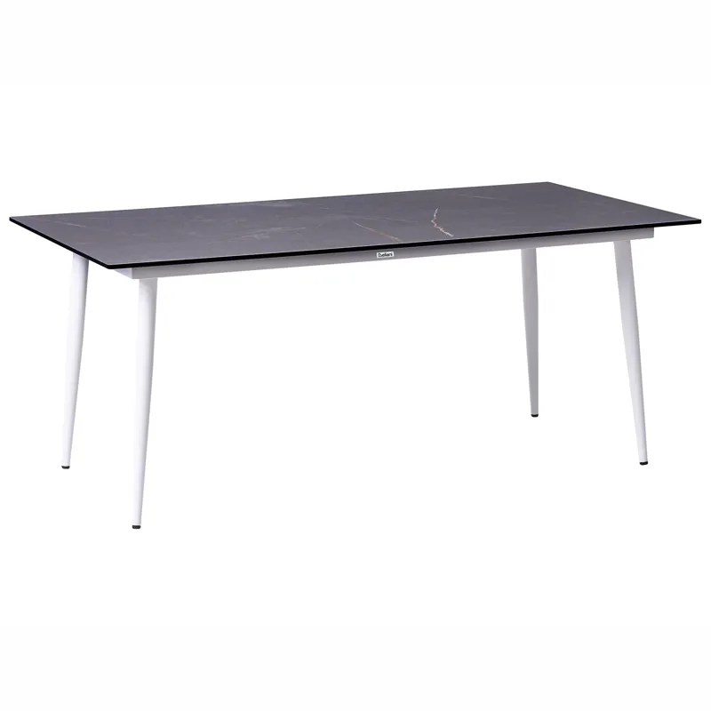 Matbord utomhus Tolentino 90x180 cm Marmoreffekt, Vit/Grå