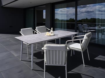 Matbord utomhus Tolentino 90x180 cm Steneffekt - Grå/Vit - Utemöbler - Utebord & trädgårdsbord - Matbord utomhus