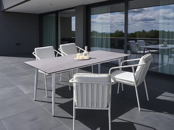 Matbord utomhus Tolentino 90x180 cm Steneffekt - Vit/Beige - Utemöbler - Utebord & trädgårdsbord - Matbord utomhus