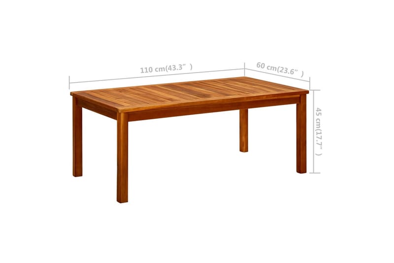 Trädgårdsbord 110x60x45 cm massivt akaciaträ - Brun - Utemöbler - Utebord & trädgårdsbord - Matbord utomhus