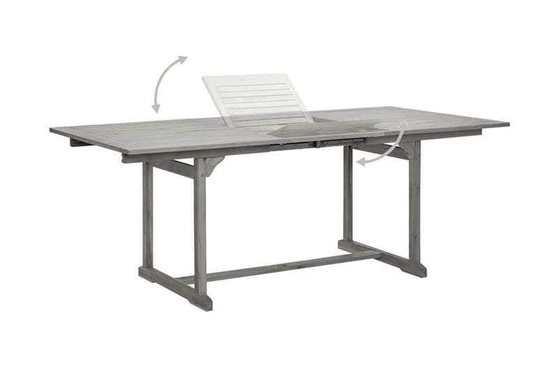 Trädgårdsbord (150-200)x100x75 cm massivt akaciaträ - Grå - Utemöbler - Utebord & trädgårdsbord - Matbord utomhus