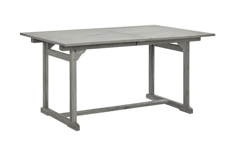 Trädgårdsbord (150-200)x100x75 cm massivt akaciaträ - Grå - Utemöbler - Utebord & trädgårdsbord - Matbord utomhus