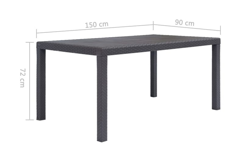 Trädgårdsbord 150x90x72 cm konstrotting brun - Brun - Utemöbler - Utebord & trädgårdsbord - Matbord utomhus