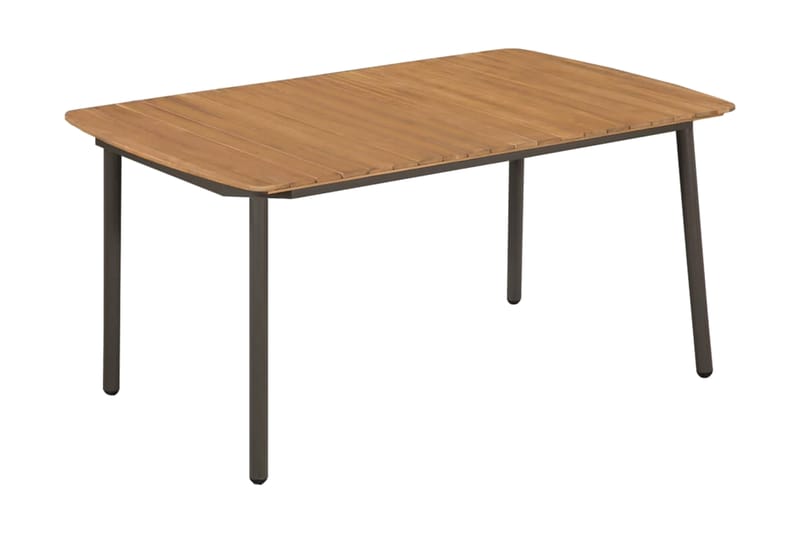 Trädgårdsbord 150x90x72cm massivt akaciaträ och stål - Brun - Utemöbler - Utebord & trädgårdsbord - Matbord utomhus