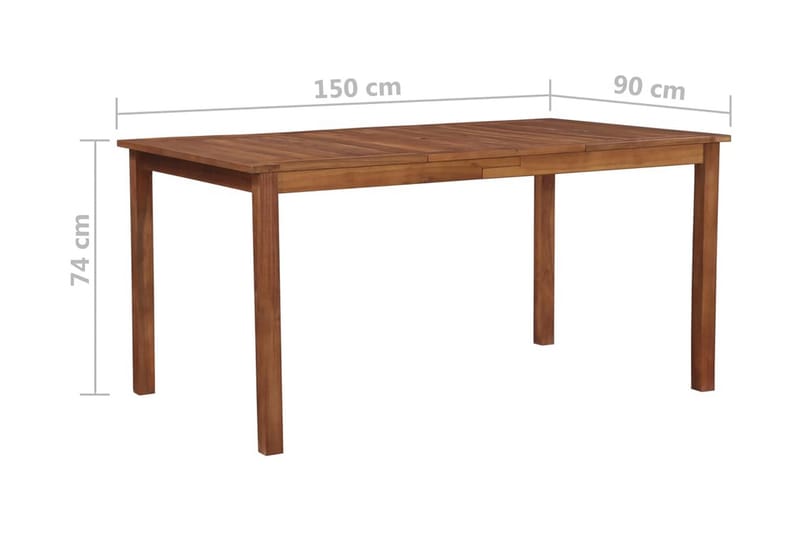 Trädgårdsbord 150x90x74 cm massivt akaciaträ - Brun - Utemöbler - Utebord & trädgårdsbord - Matbord utomhus