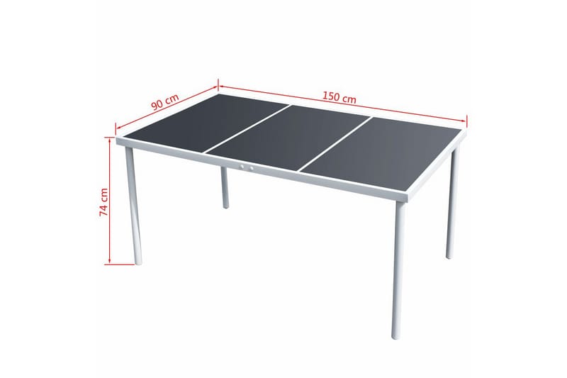 Trädgårdsbord 150x90x74 cm svart stål - Svart - Utemöbler - Utebord & trädgårdsbord - Matbord utomhus