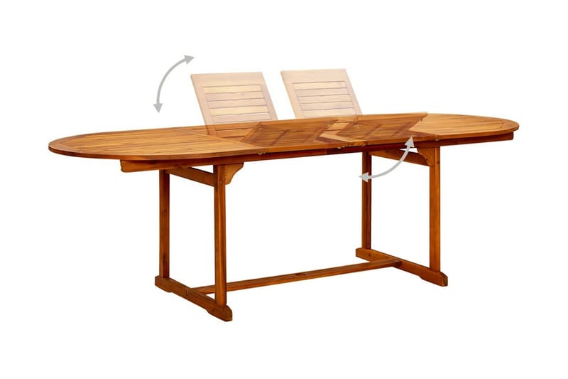 Trädgårdsbord (160-240)x100x75 cm massivt akaciaträ - Brun - Utemöbler - Utebord & trädgårdsbord - Matbord utomhus