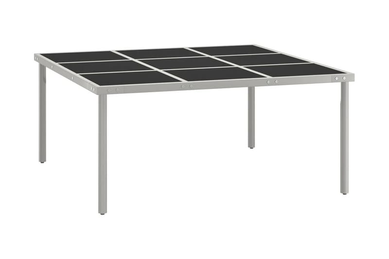 Trädgårdsbord 170x170x74,5 cm stål och glas - Svart - Utemöbler - Utebord & trädgårdsbord - Matbord utomhus