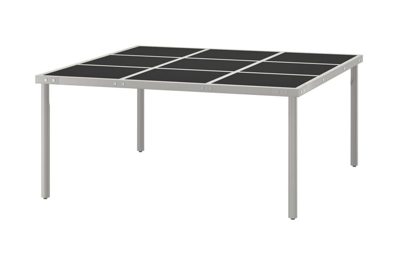 Trädgårdsbord 170x170x74,5 cm stål och glas - Svart - Utemöbler - Utebord & trädgårdsbord - Matbord utomhus