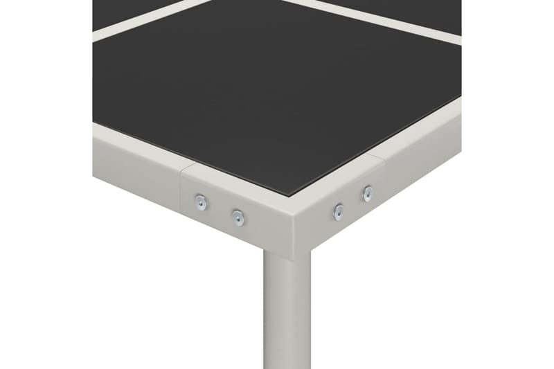 Trädgårdsbord 170x170x74,5 cm stål och glas - Svart - Utemöbler - Utebord & trädgårdsbord - Matbord utomhus