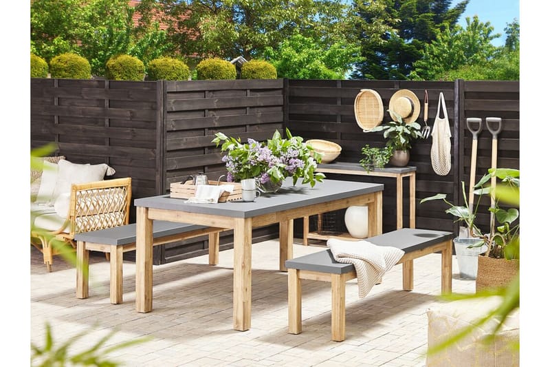 Trädgårdsbord 180 x 90 cm grå OSTUNI - Grå - Matbord utomhus