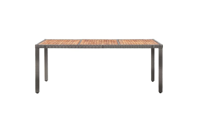 Trädgårdsbord 190x90x75 cm konstrotting och akaciaträ grå - Grå - Utemöbler - Utebord & trädgårdsbord - Matbord utomhus