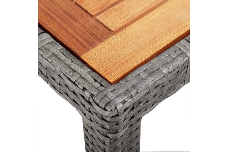 Trädgårdsbord 190x90x75 cm konstrotting och akaciaträ grå - Grå - Utemöbler - Utebord & trädgårdsbord - Matbord utomhus