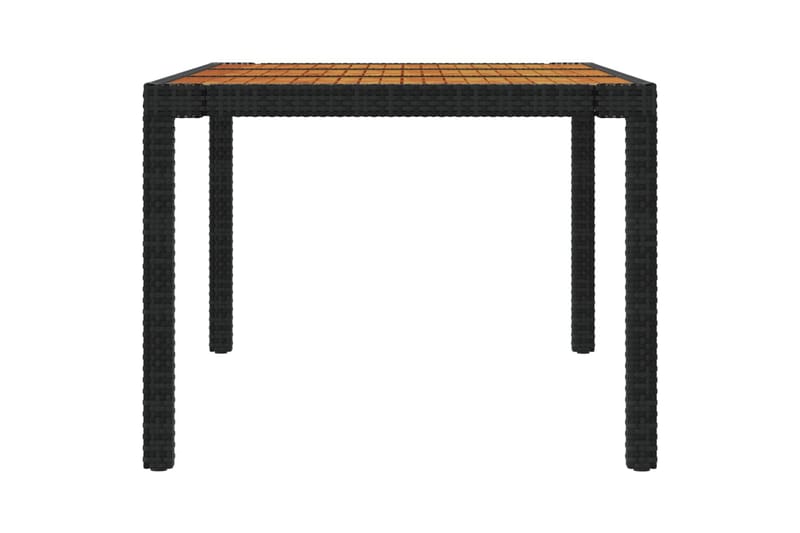 Trädgårdsbord 190x90x75 cm konstrotting och akaciaträ svart - Svart - Utemöbler - Utebord & trädgårdsbord - Matbord utomhus