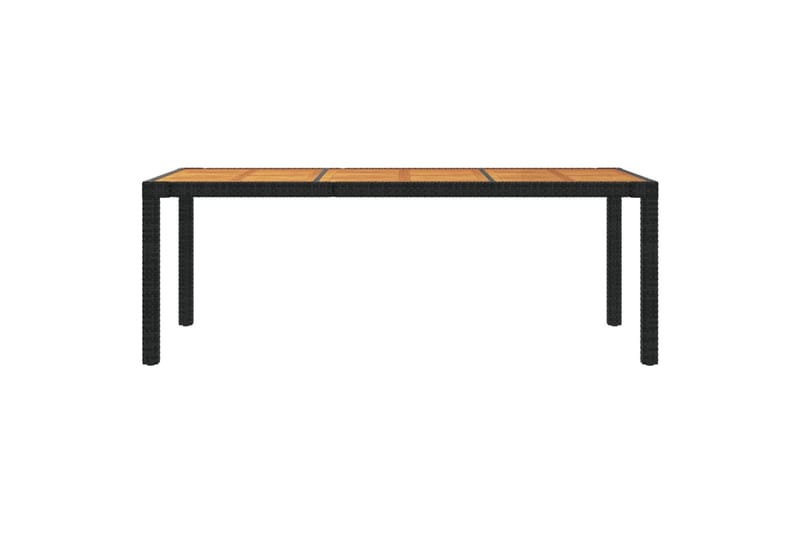 Trädgårdsbord 190x90x75 cm konstrotting och akaciaträ svart - Svart - Utemöbler - Utebord & trädgårdsbord - Matbord utomhus