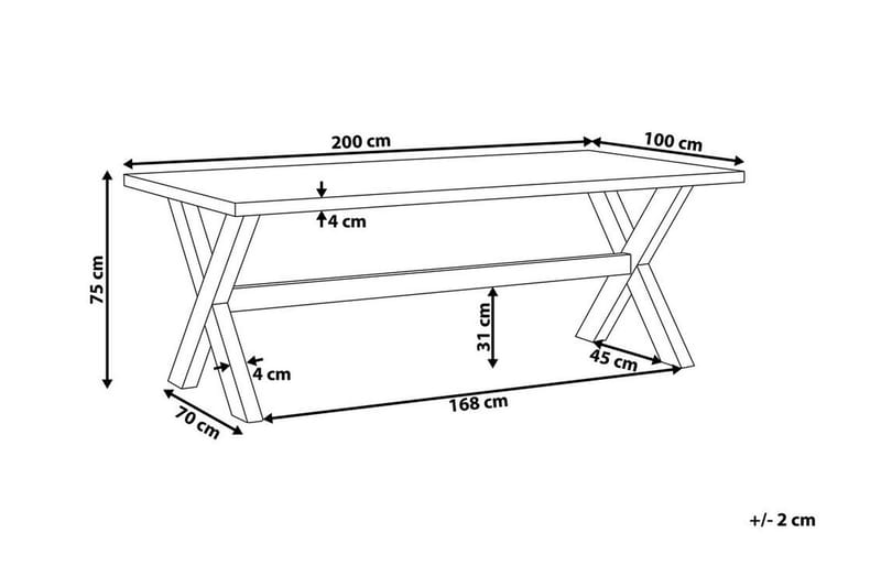 Trädgårdsbord 200 x 100 cm vit OLBIA - Vit - Matbord utomhus