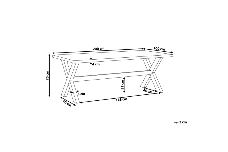 Trädgårdsbord 200 x 100 cm vit OLBIA - Vit - Matbord utomhus