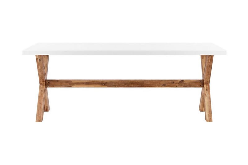 Trädgårdsbord 200 x 100 cm vit OLBIA - Vit - Utemöbler - Utebord & trädgårdsbord - Matbord utomhus