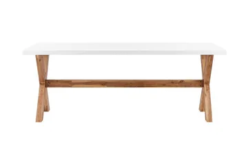 Trädgårdsbord 200 x 100 cm vit OLBIA - Vit - Utemöbler - Utebord & trädgårdsbord - Matbord utomhus