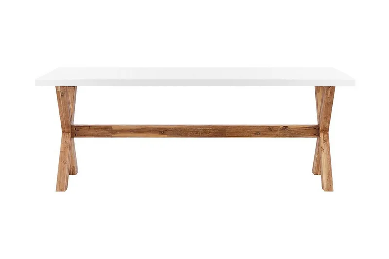 Trädgårdsbord 200 x 100 cm vit OLBIA - Vit - Utemöbler - Utebord & trädgårdsbord - Matbord utomhus